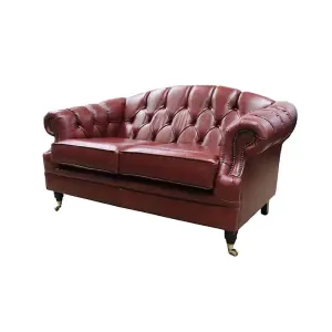 Chesterfield Handmade 2 Seater Sofa Settee Old English Chestnut Leather Victoria In Style