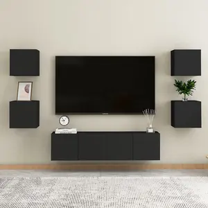 Berkfield Wall Mounted TV Cabinets 2 pcs Black 30.5x30x30 cm