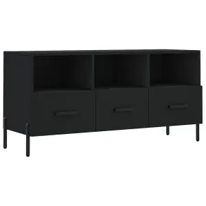 Berkfield TV Cabinet Black 102x36x50 cm Engineered Wood