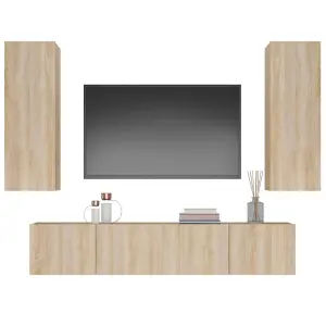 Berkfield 4 Piece TV Cabinet Set Sonoma Oak Engineered Wood