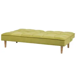 Beliani Traditional Sofa Bed SILJAN Olive Green