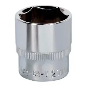 Sealey WallDrive Socket 21mm 3/8" Square Drive Fully Polished Finish Tool SP3821