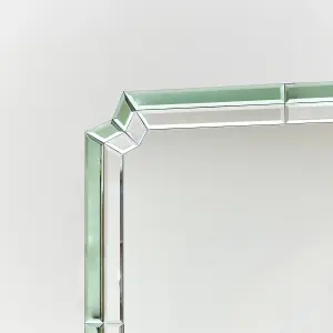 Melody Maison Rectangle Green Glass Art Deco Wall Mirror 60cm x 100cm