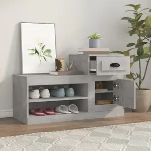 Berkfield Shoe Cabinet Concrete Grey 100x42x60 cm Engineered Wood