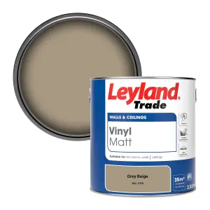 Leyland Trade Vinyl Matt Walls & Ceilings Emulsion Paint Grey Beige (RAL 1019) 2.5L