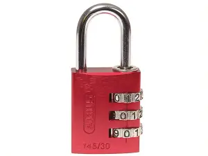 ABUS Mechanical 145/30 30mm Aluminium Combination Padlock Red 46578