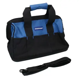 Tool Bag Storage Holder Carry Hard Base with Wide Mouth + Carry Handle Straps