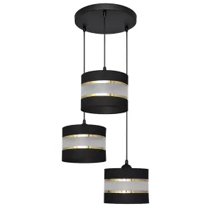 Luminosa Helen Cluster Pendant Ceiling Light Black, Gold 35cm