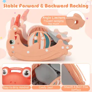 Costway 3-in-1 Kids Slide Rocking Horse Toy Set Indoor Kids Rocking Sliding Climbing Toy