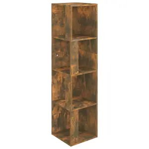 Berkfield Corner Cabinet Smoked Oak 33x33x132 cm Engineered Wood