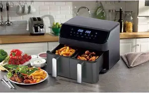 Daewoo SDA2310GE 2000W 9L XL Digital Double Dual Drawer Air Fryer - Black | Robert Dyas