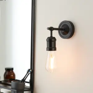 Harbour Studio Kyron Matt Black Bathroom Wired Wall light