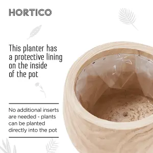 HORTICO™ Indoor Plant Pot, (Dia) 30cm ECO Round Wooden Planter for House Plants with Waterproof Liner D30 H23 cm, 8L