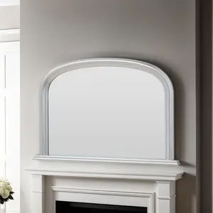 Overmantle Arched Contemporary Mirror Silver 112(w)x77cm(h)