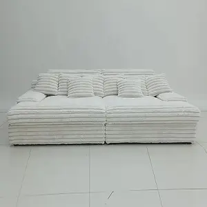 CINEMA BIG CORD SOFA 4 SEATER CREAM