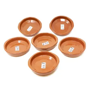 El Toro Glazed Terracotta Brown Kitchen Dining Set of 12 Mixed Tapas Serving Dishes (Diam) 10-12cm