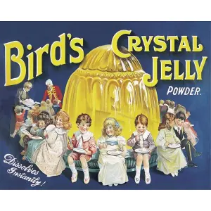 Vintage Metal Sign - Retro Advertising - Birds Crystal Jelly Powder