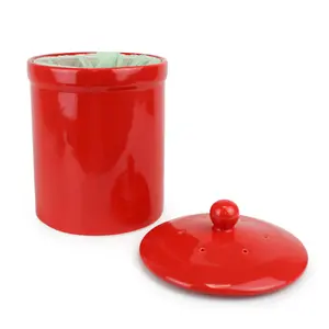 Portland Ceramic Compost Caddy - Red