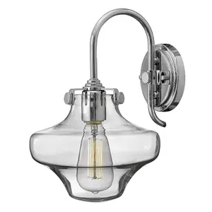 Elstead Congress 1 Light Glass Shade Wall Light Chrome, E27