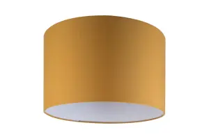 GoodHome Kpezin Mustard yellow Fabric dyed Light shade (D)30cm