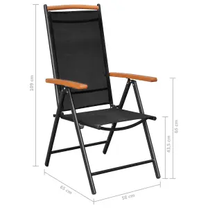 Berkfield Folding Garden Chairs 4 pcs Aluminium and Textilene Black