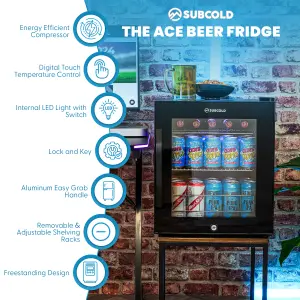 Subcold Ace 50 LED Touch Control Drinks Fridge - Black