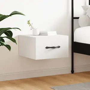 Berkfield Wall-mounted Bedside Cabinet White 35x35x20 cm