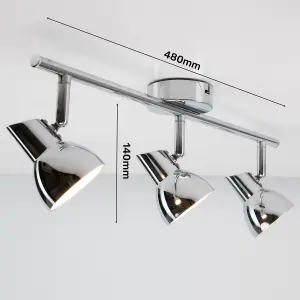 Apollo 3 X 4W Led Chrome spotlight