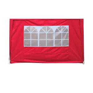 SunDaze Red Side Panel with Window for 3x3M Pop Up Gazebo Tent 1 Piece