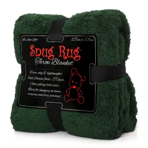 Snug Rug Blanket Luxury Sherpa Fleece Sofa TV Throw Gift Blankets 127x178cm - Racing Green