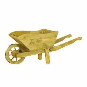 Large Wooden Wheelbarrow Flower Planter Outdoor Garden Ornament Stand Decor Cart