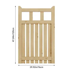 Garden Gate Wooden Fence Door with Door Latch for Home Yard 76cmW x 120cmH