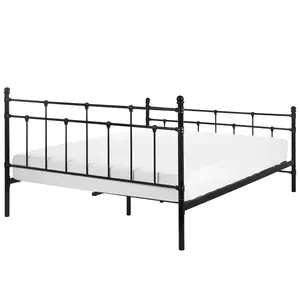 Metal EU King Size Bed Frame Black LYNX