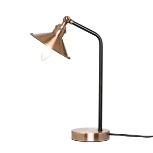 Inlight Bureau Brushed Satin Antique Copper effect Table lamp