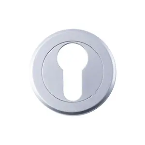 50mm Euro Profile Round Escutcheon Beveled Edge Concealed Fix Satin Chrome