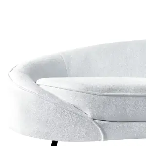 Beliani Glam Boucle Sofa White SAVAR