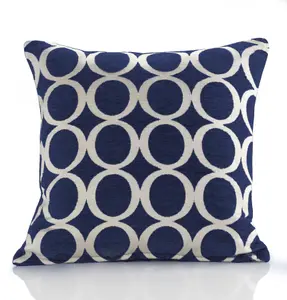 Oh 45cm x 45cm Luxury Geometric Chenille Cushion Blue