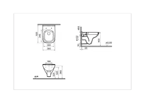 VitrA S20 Square Wall Hung Toilet Set with Seat