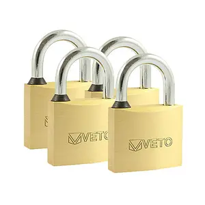 Timco - Brass Padlocks Key Alike (Size 40mm - 4 Pieces)