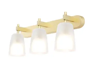 Quadryx Bar Brushed brass Gold effect 3 Light Spotlight