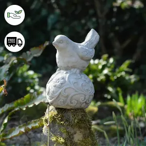 Little Bird on Ball Stone Garden ornament