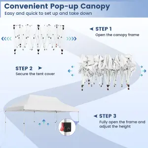 Costway 3M x 6M Pop-up Canopy Tent Folding Instant Sun Shelter w/ Carrying Bag