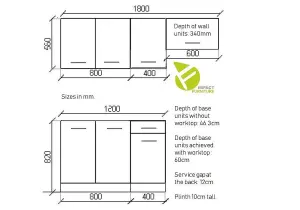 Kitchen Cabinet Set 5 Unit Sonoma Oak Cupboards Worktop with Reversible Sink Modern Nela