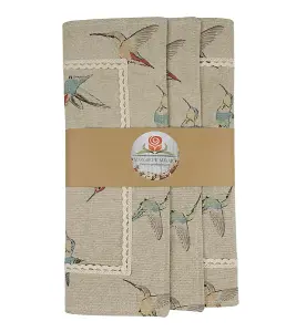 HANDMADE PLACEMATS - NATURE BIRDS - 43 X 30 CM SET OF 2