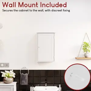 Bath Vida Priano White 1 Door Bathroom Wall Cabinet