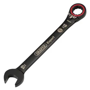 Draper Expert HI-TORQ Metric Reversible Ratchet Combination Spanner, 19mm, Black 03909