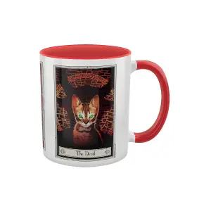 Deadly Tarot Felis The Lovers The Fool & The Devil Inner Two Tone Mug White/Red (One Size)