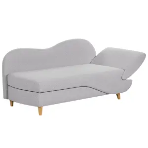 Right Hand Fabric Chaise Lounge with Storage Light Grey MERI II