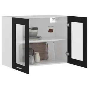 Eliotte Wall Mounted Display Cabinet Black