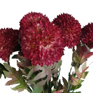 Pack of 6 x 70cm Large Ball Dahlia Artificial Flower Stem Pink